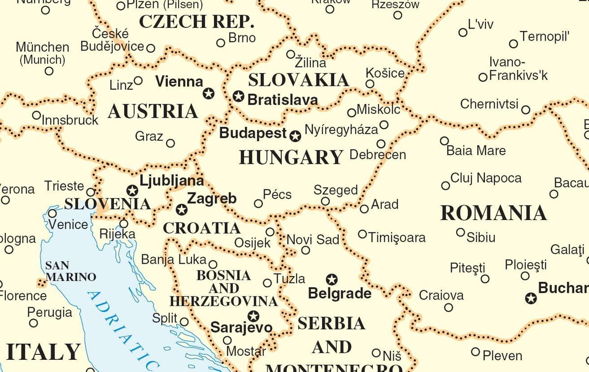 harta Slovacia țările din jur