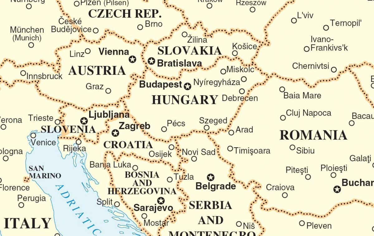 harta Slovacia țările din jur