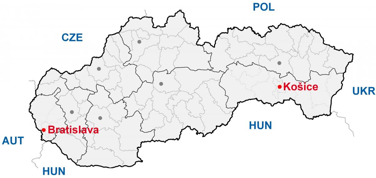 hartă kosice Slovacia