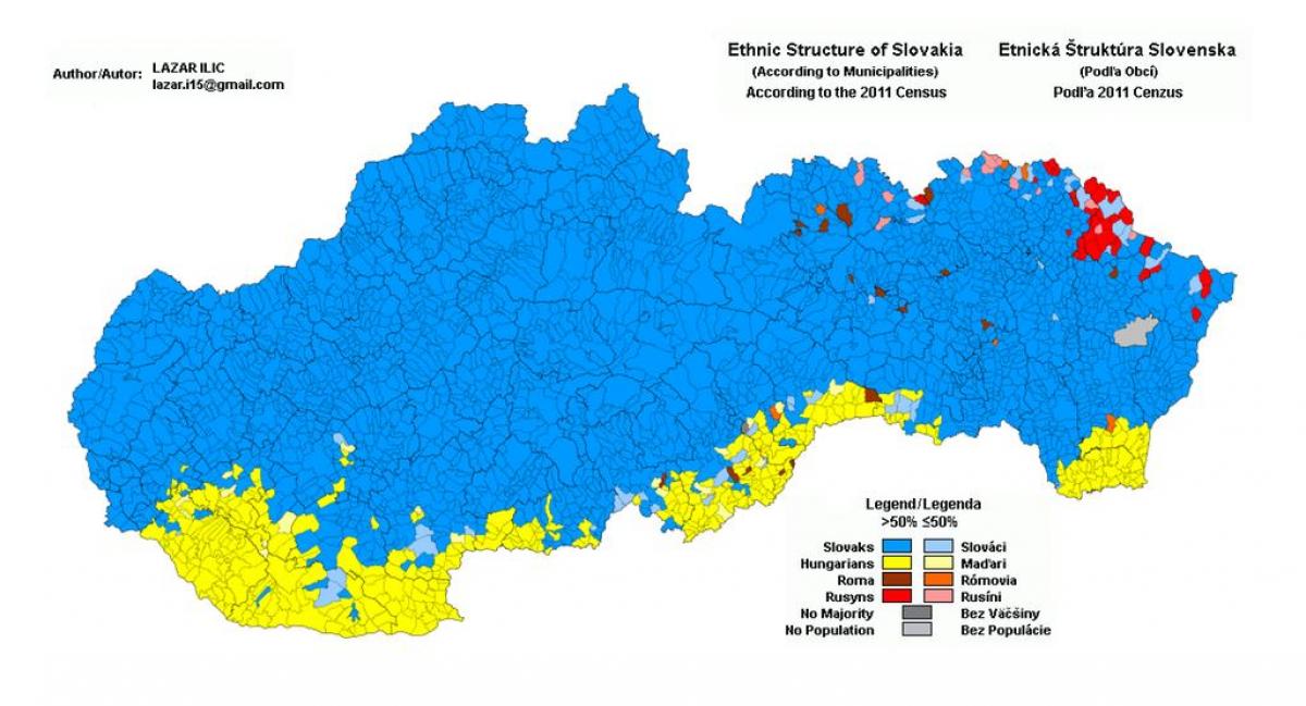 harta Slovacia etnice