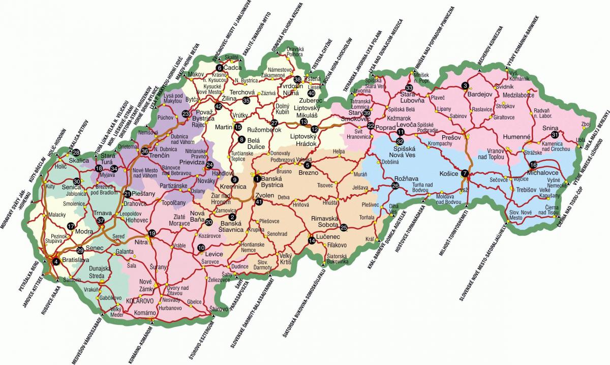 Slovacia atracții turistice hartă