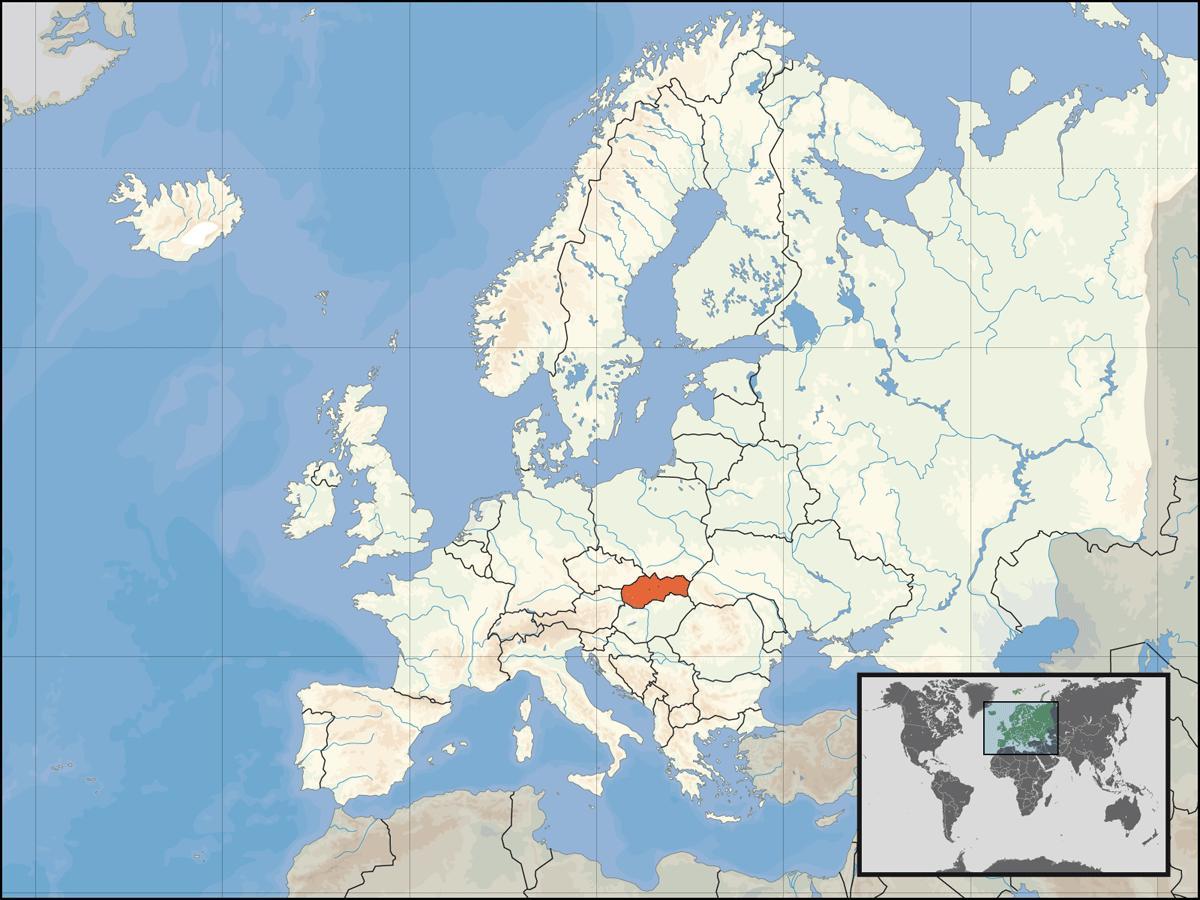 Slovacia localizare pe harta lumii