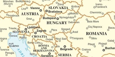 Harta Slovacia țările din jur
