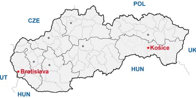 Hartă kosice Slovacia