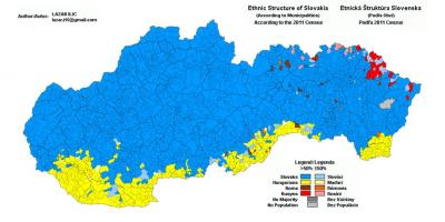 Harta Slovacia etnice
