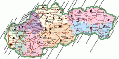 Slovacia atracții turistice hartă