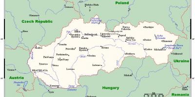 Harta de Slovacia, cu orașe